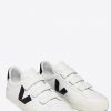 Women’s Recife White and Black O.T. Leather Velcro Sneakers - Stylefav