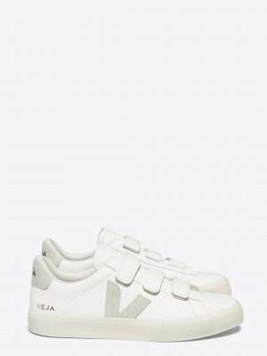 Women’s Recife White and Natural O.T. Leather Velcro Sneakers - Stylefav