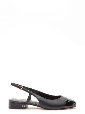 Black Perla Flex Slingback Flat Sandals - Stylefav