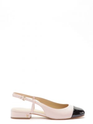 Black Soft Pink Perla Flex Flat Slingback Sandals - Stylefav