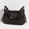 Aged Graphite Leigh Distressed Leather Tote Bag - Stylefav