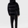 Kent Black Glossy Light Down Hooded Jacket - Stylefav