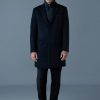 Black Skai double-face wool 3-in-1 top coat with removable down liner - Stylefav