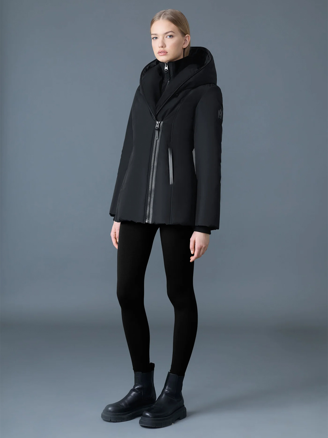 Adali Black Signature Collar Down Coat - Stylefav