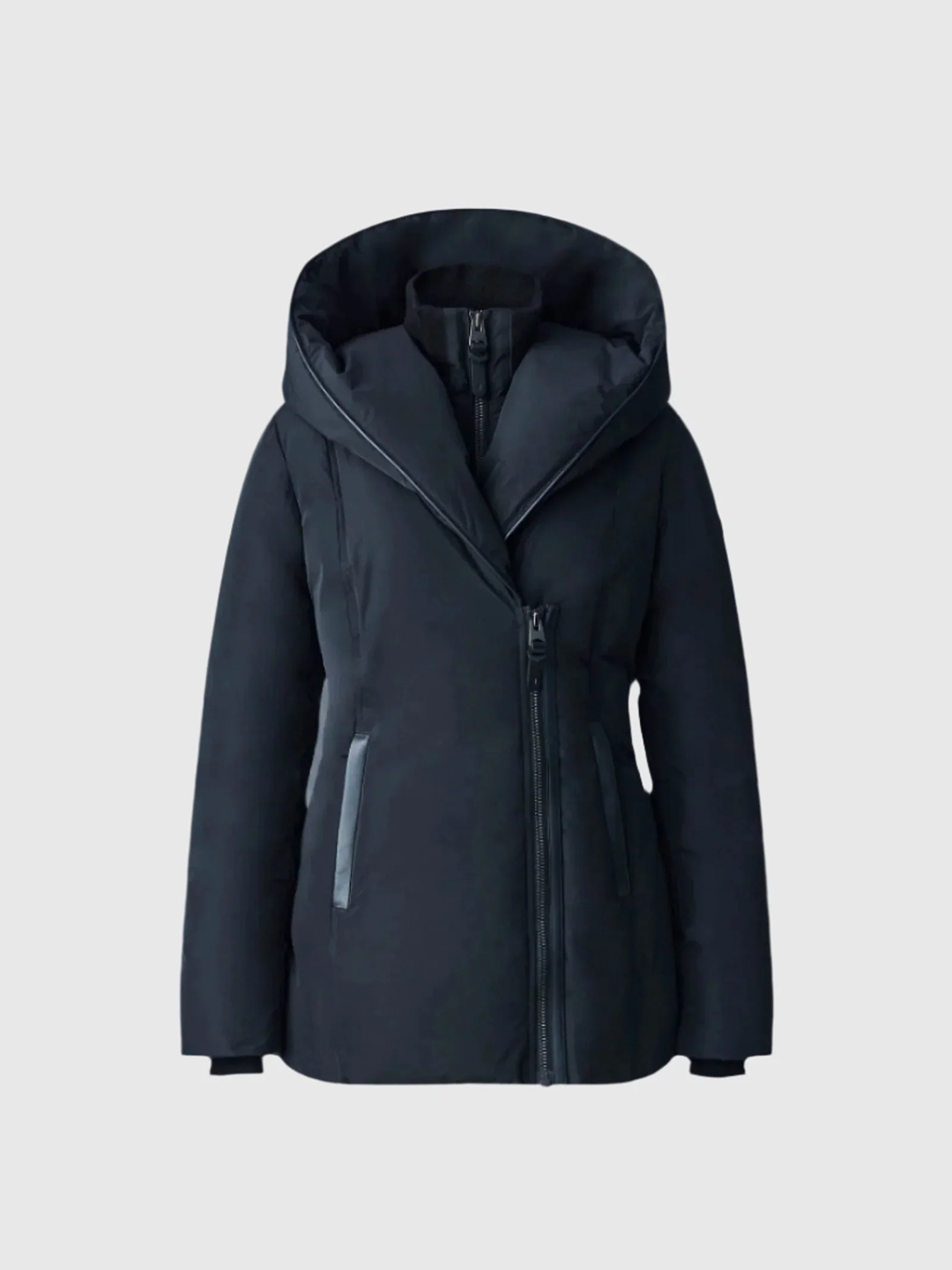 Adali Black Signature Collar Down Coat - Stylefav