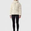Madalyn Cream Shiny Light Down Hooded Puffer Jacket - Stylefav