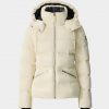Madalyn Cream Shiny Light Down Hooded Puffer Jacket - Stylefav