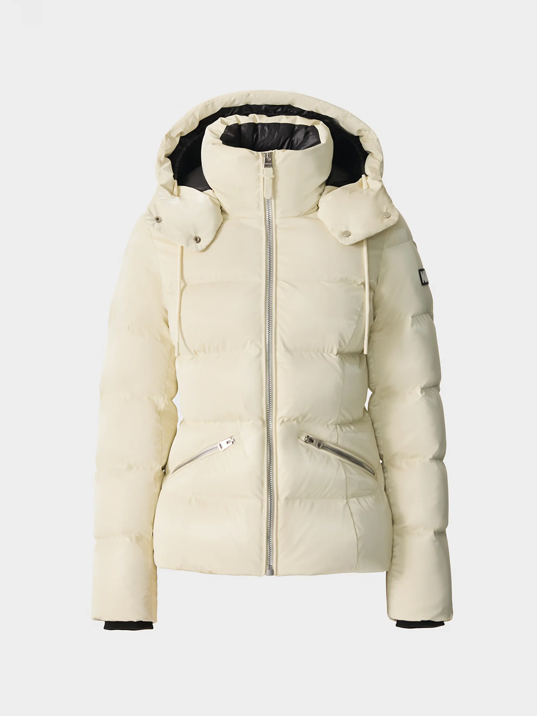 Madalyn Cream Shiny Light Down Hooded Puffer Jacket - Stylefav