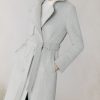 Stone Blue Fabianne-H Wool Trench Coat - Stylefav
