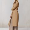 Teak Ilana Lapel Collar Classic Wool Belted Coat - Stylefav