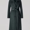 Black Heather Ilana Lapel Collar Classic Wool Belted Coat - Stylefav