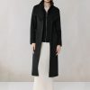 Black Heather Ilana Lapel Collar Classic Wool Belted Coat - Stylefav