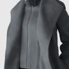 Norita Carbon Mix 2-in-1 Double Face Wool Coat - Stylefav