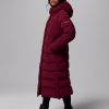 Women's Amaze Puff Wine Long Hooded Jacket - Stylefav