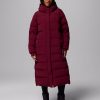 Women's Amaze Puff Wine Long Hooded Jacket - Stylefav