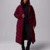 Women's Amaze Puff Wine Long Hooded Jacket - Stylefav