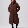 Women's Amaze Puff Tobacco Long Hooded Jacket - Stylefav