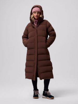 Women's Amaze Puff Tobacco Long Hooded Jacket - Stylefav