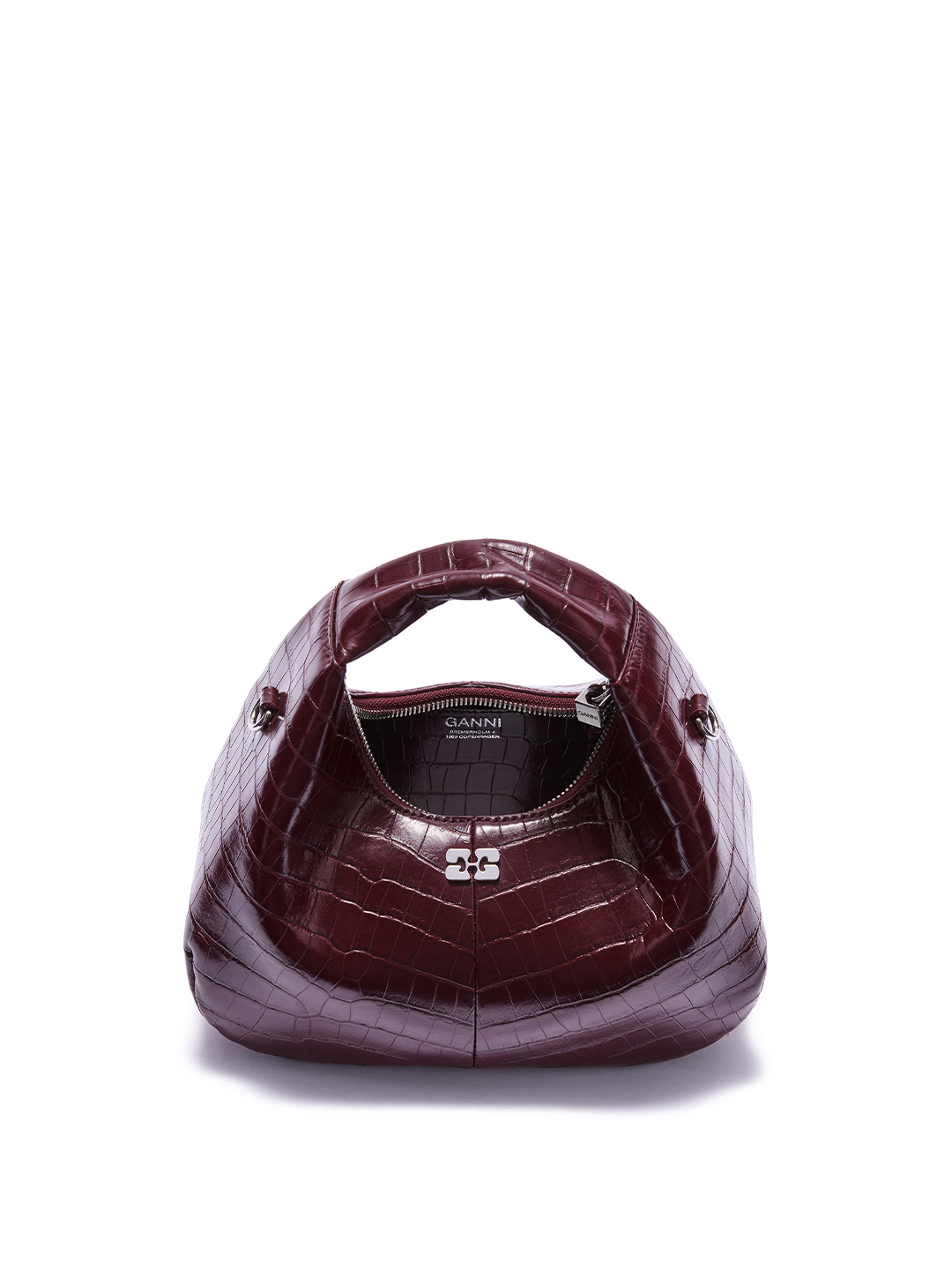 Burgundy Croco Mini Hobo Bag - Stylefav