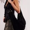 Roma Black Suede Tote Bag - Stylefav