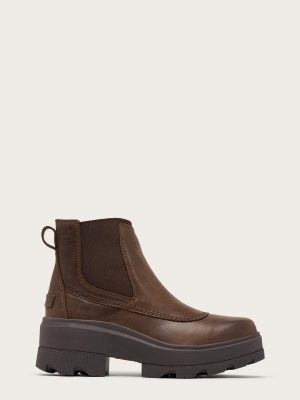 Joan Frwd Brown Chelsea Waterproof Leather Boots - Stylefav