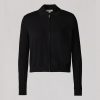 Loretta Black Cotton Silk Bomber Jacket - Stylefav