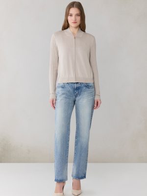 Loretta Oak Cotton Silk Bomber Jacket - Stylefav