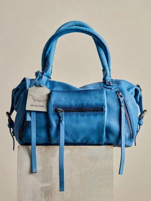 Sapphire Blue Baby Emerson Leather Bag - Stylefav