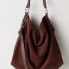 Suzie Espresso Suede Slouch Tote Bag - Stylefav