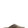 Women's Taupe Suede Boston Soft Footbed Clogs - Stylefav