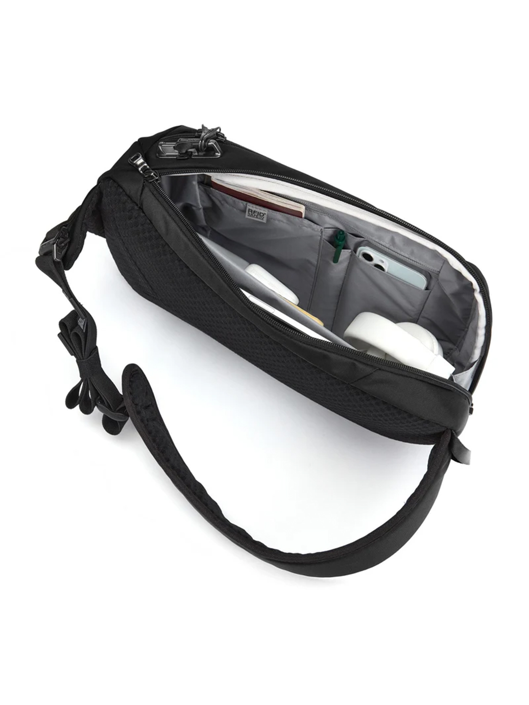 V Tech Anti-Theft Black Sling Crossbody Pack 10L - Stylefav