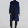 DIANE-CW Navy Midi Wool Coat - Stylefav