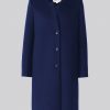 DIANE-CW Navy Midi Wool Coat - Stylefav