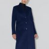 DIANE-CW Navy Midi Wool Coat - Stylefav