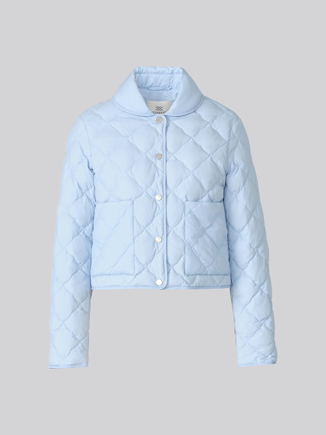 Dixie Light Blue Short Quilted Down Jacket - Image 4