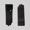 Carmel Black Tech Leather Gloves - Stylefav