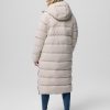 Women's Amaze Puff Dark Stone Long Hooded Jacket - Stylefav