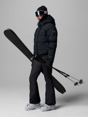 Women's Roffe Ridge Down Heat Seal Black Ski Jacket - Stylefav