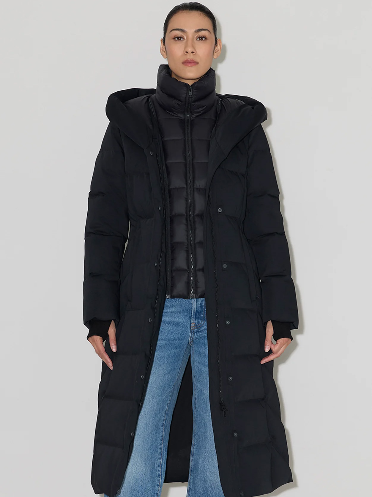TALYSE-U Black Down Maxi Coat - Image 3