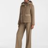 SINGA Truffle Brown Reversible Wool Puffer Jacket - Stylefav