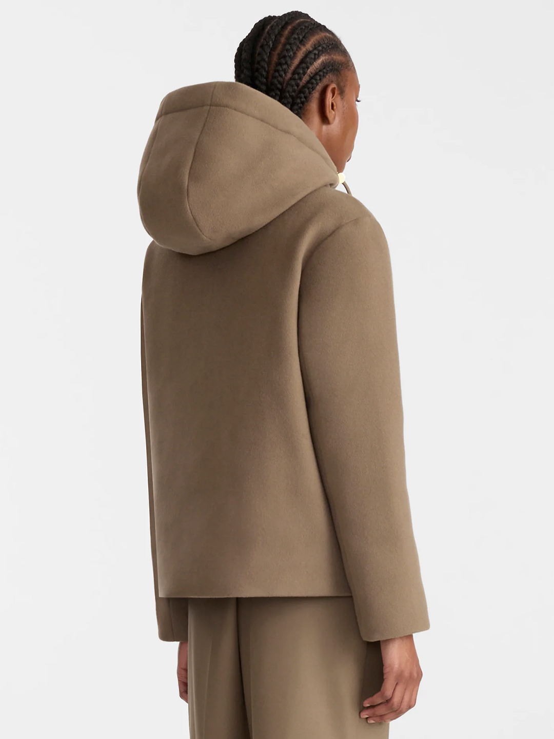 SINGA Truffle Brown Reversible Wool Puffer Jacket - Stylefav