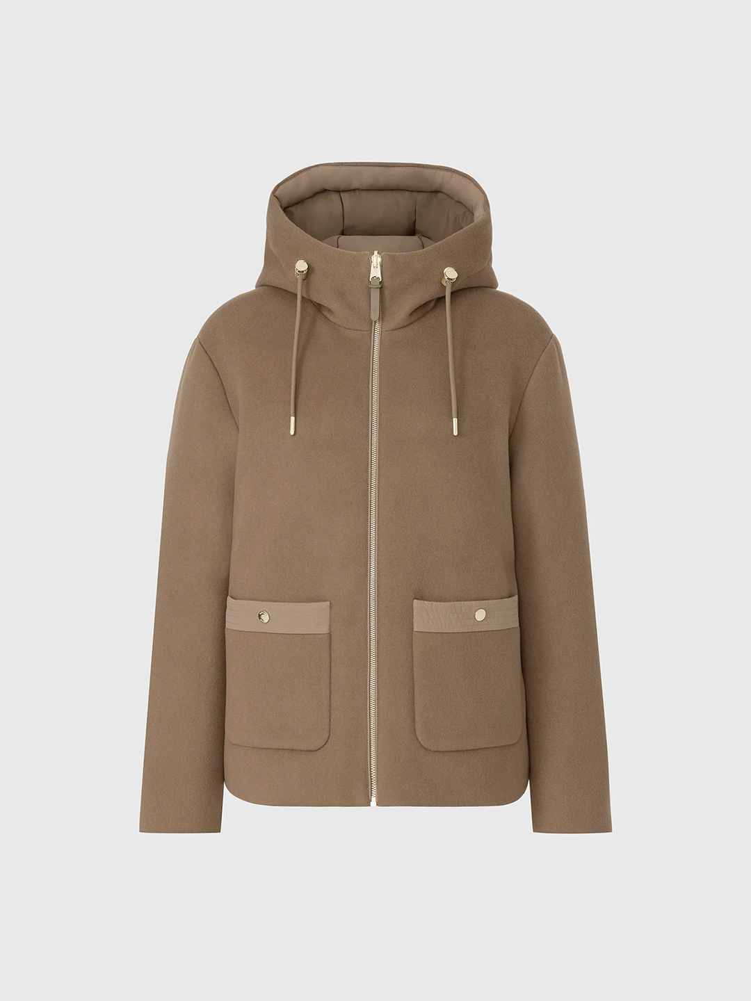 SINGA Truffle Brown Reversible Wool Puffer Jacket - Stylefav