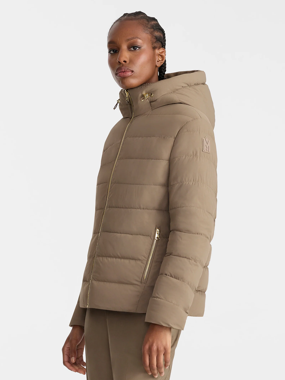 SINGA Truffle Brown Reversible Wool Puffer Jacket - Stylefav