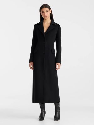 Corazon Black Wool Coat - Stylefav