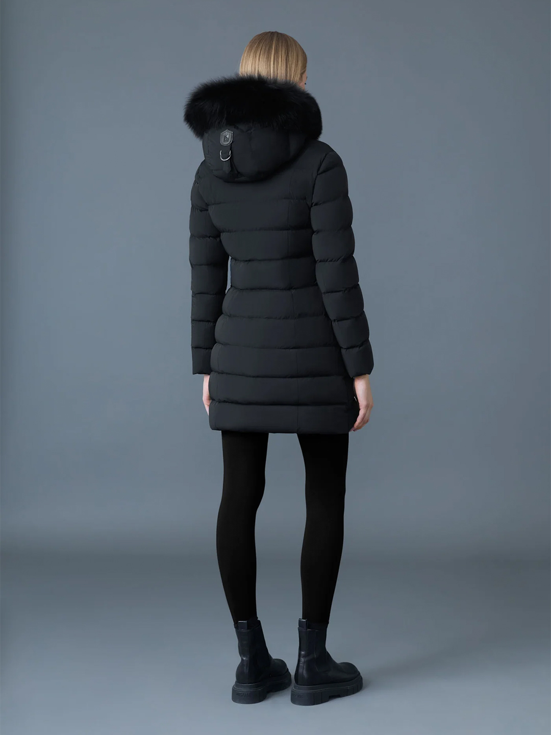 CALLA-BXZ Agile-360 Stretch Light Down Coat with Blue Fox Fur Collar - Stylefav